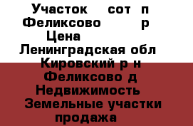 Участок 20 сот. п. Феликсово 300000 р. › Цена ­ 300 000 - Ленинградская обл., Кировский р-н, Феликсово д. Недвижимость » Земельные участки продажа   